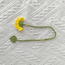 1pc Handmade Crochet Flower Bookmark Handmade Daisy And Sunflower Bookmark Artisan Crafted Reading Accessory, Perfect Gift For Book Lovers, Home Decor Office Supplies, Set Of 1 - Multicolor - View 8