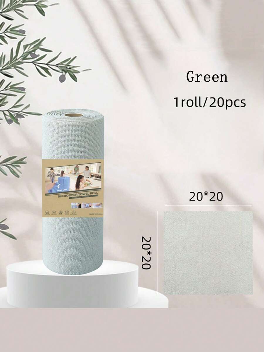 1 rolo com 20 peças, lenços umedecidos reutilizáveis, rolos de toalha de cozinha para uso doméstico, panos de prato, alternativas multifuncionais, adequados para sala de estar, quarto e cozinha.