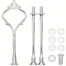 1pc DIY 3-Tier Tray Decor Crystal Epoxy Mold, Jewelry Display Stand Coaster Silicone Mold Set - Silver - View 1
