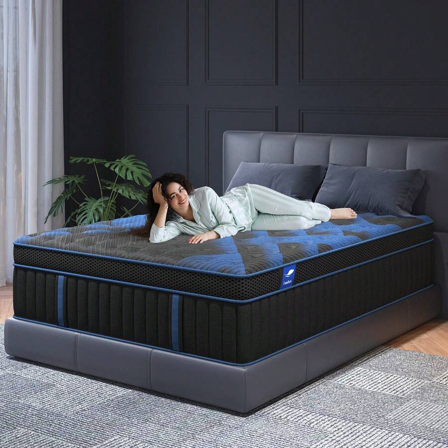 Duchess Luxury 14 Inch Twin Full Queen King Size Mattress In A Box Pocket Spring Gel Memory Foam,Medium Firm Motion Isolation&Edge Support - 14英吋 - 查看 1