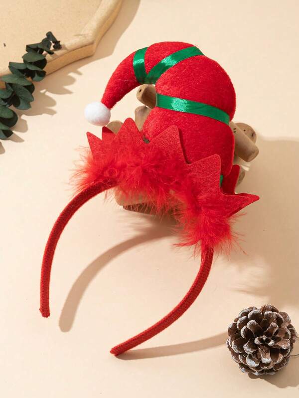 1 Stück Weihnachts-Rot Zuckerstangen Haarband, geeignet für Feiertags-Kostüme