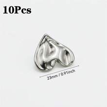 波西米亚复古心形柄纽扣，10颗金色和银色金属缝制装饰，适用于连衣裙、外套和DIY工艺品，浪漫服装配饰，混合尺寸（15-25毫米）女士时尚纽扣 - 彩色 - 查看 14