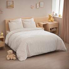 Full-Size Beige Duvet Cover - 3-Piece Bohemian-Style Duvet Cover Set, Plaid Polyester Quilted Bohemian Jacquard Knitted Texture Bedspread, Size 80*90 Inches, Diamond Geometric Pattern, With Corner Ties And Zipper - 米黃色 - 查看 6