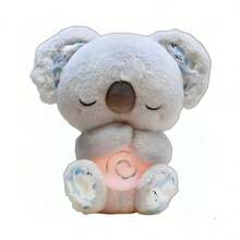 Muñeco de koala que habla y respira, juguetes para dormir, juguetes para dormir para niños, koala para aliviar la ansiedad, 3 modos, muñeco de peluche, regalo para niños - Gris - Ver 1
