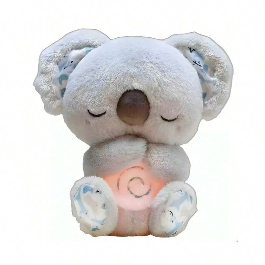 Muñeco de koala que habla y respira, juguetes para dormir, juguetes para dormir para niños, koala para aliviar la ansiedad, 3 modos, muñeco de peluche, regalo para niños - Gris - Ver 1