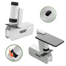 Handheld Portable Toy Microscope With LED Lighting And Stand, Offering 60x-120x Magnification. Perfect For Boys And Girls Exploring Nature Indoors And Outdoors, Making It An Excellent Educational Gift For Holidays.