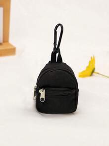 1pc Mini Accessory Backpack Coin Purse Mini Hanging Decoration Small Backpack, Mini Portable Small Bag - Black - View 9