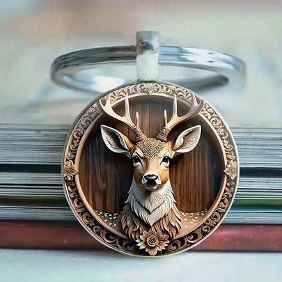 قلادة مفاتيح على شكل رأس الغزال - هدية مثالية لمناسبات عيد الهالوين والكريسماس والعودة إلى المدرسة، إكسسوارات السيارة، تميمة الحقيبة، إكسسوارات الحقيبة المدرسية الكيوت والجوثية وال- Y2K، سلاسل الرقبة مع حامل الهوية، إكسسوارات السيارة، تميمة الحقيبة