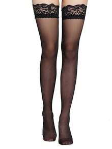 1/4 Pairs Of Women's Knee Socks, Bow Knee Socks, Girls Thigh Socks - Black - View 15