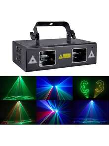 Luz de fiesta para DJ, luz de escenario con haz de color completo, control de música por voz y escaneo de patrones, perfecta para fiestas, discotecas, bares, clubes, escenarios e iluminación de DJ. - Negro - Ver 1