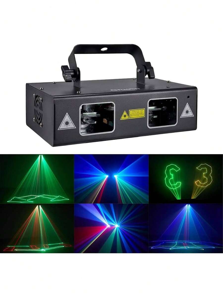 Luz de fiesta para DJ, luz de escenario con haz de color completo, control de música por voz y escaneo de patrones, perfecta para fiestas, discotecas, bares, clubes, escenarios e iluminación de DJ. - Negro - Ver 1