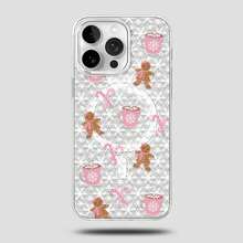 Christmas Series - Snowflakes-Pink Cup Candy And Bonbon Pattern Shockproof Protective Case Magnetic Transparent Phone Case, Suitable For IPhone 17 16 15 14 13 12 11 Pro Plus Pro Max Holiday Decoration, Suitable As A Gift, Festive Accessory - Clear - View 8
