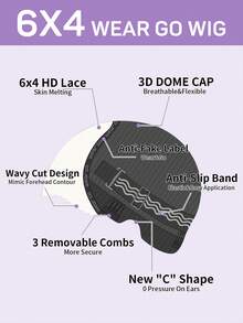 OQ Hair Wear Go 无胶假发 混合颜色金色和棕色亮点头发波浪 6*4 高清蕾丝前假发 180% 密度 22-28 英寸人发假发 未处理处女发假发 正面人发 真人发假发 可穿戴无胶假发 人发免费礼品 免费送货 万圣节服装 人发假发 万圣节旅行必需品 Y2K Turn Up Baddie 女士假期 - S4/27/613 - 查看 7