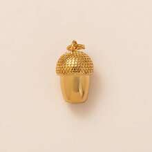 1pc Sweet And Cute New Fashionable Imitation Food Series Chili Mushroom Doughnut Hornbread Cheese Fries Toast Cake Blueberry Stainless Steel Pendant, Electroplated 18K Gold, Suitable For DIY Jewelry, Necklace, Bracelet Accessories, Earrings, Keychains, Bag Accessories, Women's Jewelry Accessories, Wallet Accessories, Small Pendant, Stainless Steel DIY Accessories