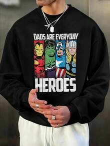 Marvel 1pc Men's Printed Crew Neck Long Sleeve Top