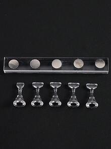 5pcs/Pack Magnetic Nail Art Practice Base & Display Board, Reusable For Nail Tips, Ideal For Beginner Training And Nail Salon Display, Sturdy Practice Stand - Multicolor - View 11