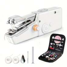 1 Set Handheld Electric Mini Sewing Machine, Household Sewing Needles, Portable Manual Sewing Machine Handcraft Tool (Random Accessory Color)