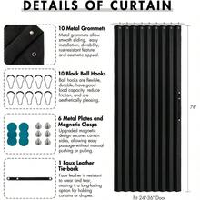 Accordion Style Magnetic Folding Door Curtains DoorwaysCloset, Room Divider Pleated Drapes With Hooks Interior Living RoomBedroomOpen Closet, White, W39x L78 Inches, 1 Panel - Rộng 39" x Dài 78" (Gói 1) + Đen - Xem 4