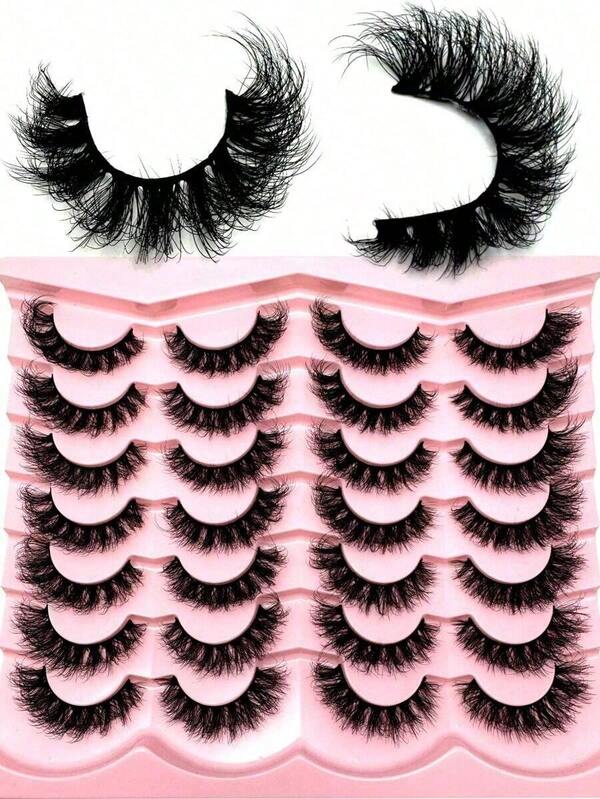 14 Pairs Russian Strip Lashes Natural Looking Soft & Fluffy Mink Lashes 3D False Eyelashes Russian Volume Eyelashes Eyelashes Dramatic Mink Lashes Wispy Long Foxy Eye Lifting Look Eyelash Extension Kit Full Eyelash Strip To Lengthen And Volumize Outer Corner Of Your Eye Beauty Makeup Warehouse (Mix Styles) -