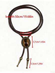 1pc Gothic Cowboy Bolo Tie, Fashion Long Metal Necklace Accessory, Versatile For Daily Wear