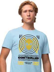Men T-Shirts - 淺藍色 - 查看 2