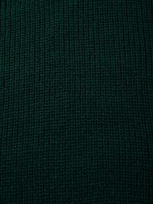 Jersey de punto texturizado casual y ligero, diseño minimalista, corte holgado con cuello redondo, apto para otoño/invierno, unisex - Verde Oscuro - Ver 5