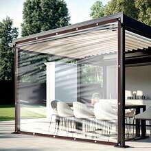 Lona transparente Neulriscn de 2m x 3m, lona impermeable con ojales, lona de PE transparente resistente y reforzada, a prueba de viento y resistente al desgarro para uso en exteriores, patio, jardín, porche, cenador
