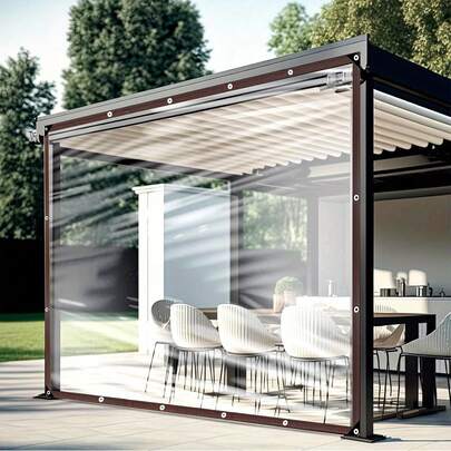 Lona transparente Neulriscn 2m x 3m, lona impermeável com ilhós, lona transparente de polietileno para serviços pesados, borda reforçada, à prova de vento, resistente a rasgos para pátios externos, jardins, varandas, gazebos