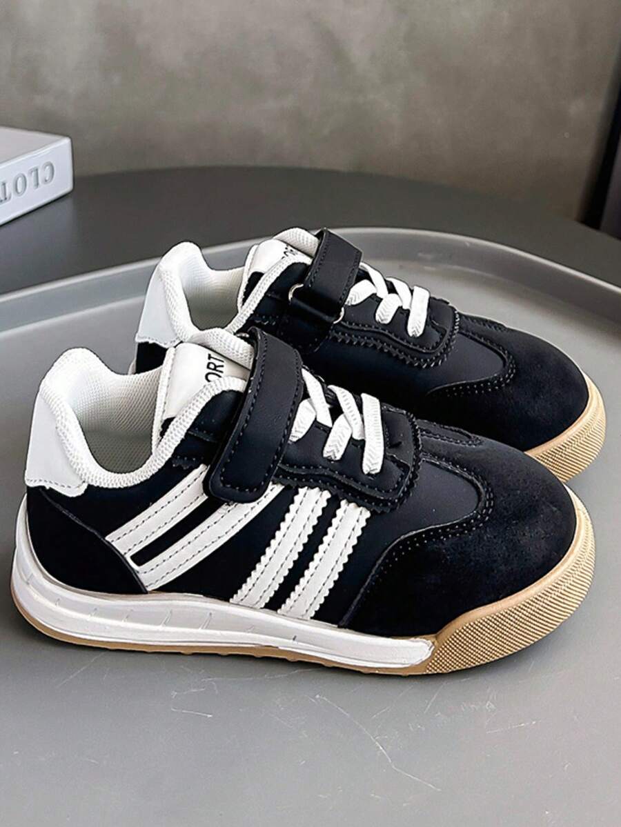 Kinder Weiche Sohle Rutschfeste Modische Leichte Lässig Sportschuhe, Geeignet für Jungen und Mädchen, Frühling/Herbst - Schwarz - Übersicht 1