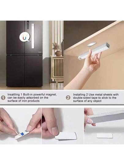 50cm/30cm/10cm Wireless Slimme Cabinet Verlichting LED, USB Rechargeable, Motion Sensor, Multi Brightness Modes, On/Off, Under Lighting Kit, Magnetic Ultra Slim, Easy Installation, Kitchen, Bedroom, Closet, Sink, Corridor, Staircase view 9