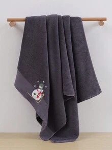 QIBHI 3/2/1pc Christmas Snowman Embroidered Bath Towel/Hand Towel, Christmas Gift, Couple Matching Party Towel/Bath Towel, Christmas Decoration Shower Towels For Beaty Salon, Hotel Sports, Home Essentials, Towel, Skin Care Bath Towel Sheet