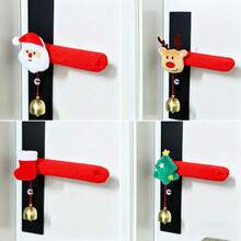 1 pieza/4 piezas Decoración navideña para perilla de puerta, Guantes de Papá Noel para perilla de puerta, Decoración de árbol de Navidad, Decoración de habitación para Halloween y Navidad