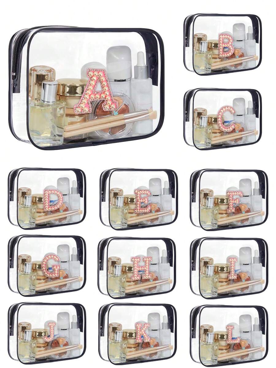 Bộ 5 món - 1 túi đựng đồ trang điểm, túi đựng đồ vệ sinh cá nhân, túi đựng đồ, túi đựng mỹ phẩm, túi xách tay, túi du lịch & sử dụng tại nhà nhẹ, đồ dùng thiết yếu khi đi du lịch, túi đựng đồ trang sức, túi đựng son bóng, túi đựng sơn móng tay, túi đựng đồ trang điểm, băng đô và dây đeo cổ tay - Nhiều màu - Xem 1