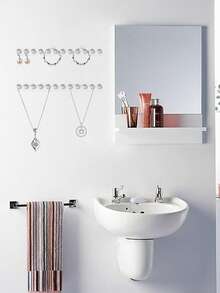 3M 1/Giá Treo Dây Chuyền Có 12 Móc, Giá Treo Dây Chuyền Bằng Acrylic Gắn Tường Dùng Để Treo Dây Chuyền, Trang Sức, Vòng Tay, Lắc Tay và Nhẫn, Món Quà Tốt Nhất Cho Bé Gái Và Phụ Nữ - Nhiều màu - Xem 3