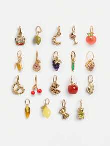 1PC Four Leaf Clover Fruit Croissant Pendant For DIY Jewelry Making Ecklace Earring Hanging Accessories