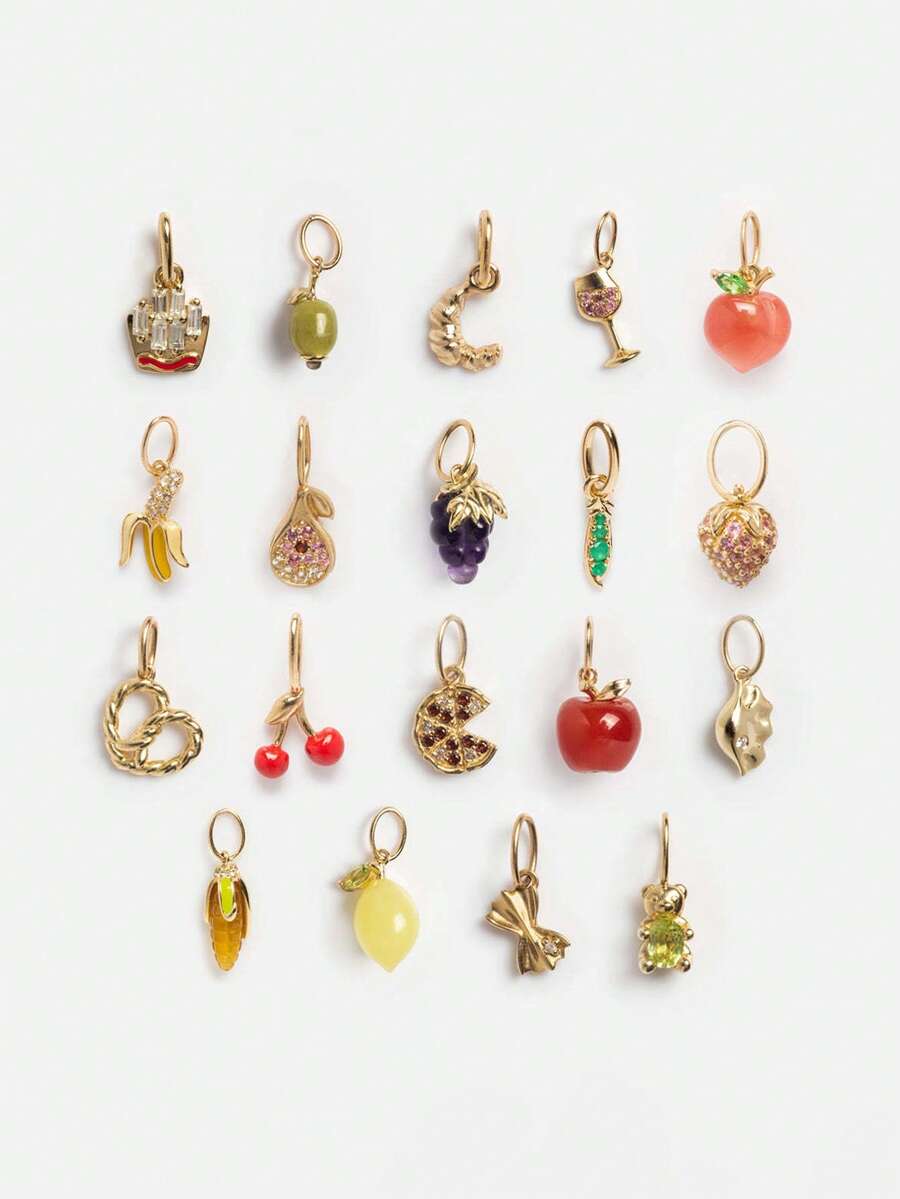 1PC Four Leaf Clover Fruit Croissant Pendant For DIY Jewelry Making Ecklace Earring Hanging Accessories