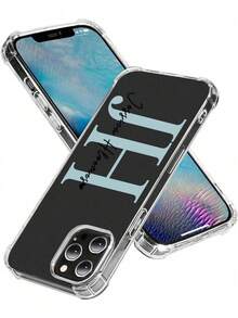 2pcs Customized Initial Monogram Soft Thick Anti-Drop Protective Phone Case, Suitable For IPhone 11, 13, 15, Pro Max, A23, A14, S23, 24, Ultra, Personalized Street Casual Fashion Phone Cover