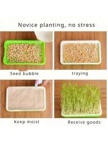 2 套“快速收获”种子发芽套件，适用于豌豆、豆类、小麦和宠物草本植物 - 带排水孔的水培发芽托盘（不含种子）