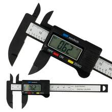 150mm 100mm Electronic Digital Calipers Carbon Fibre Dial Vernier Calipers Micrometers Measuring Tools Digital Rulers For Inside And Outside Diameters, Precision Measurements, Jewelry & DIY Use - Black - View 2