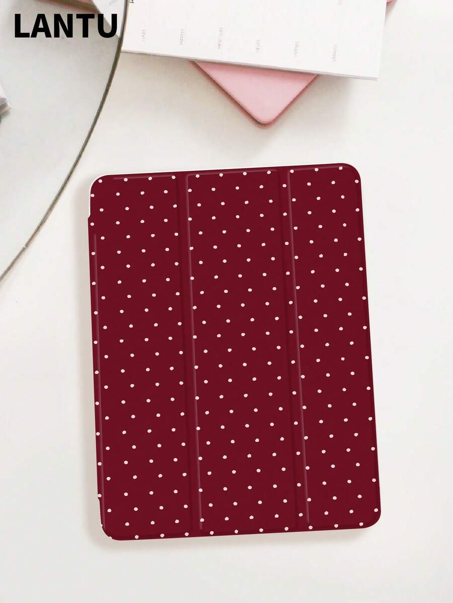 1 件简约纯色波尔卡圆点图案平板电脑保护壳,兼容 Apple 兼容 iPad 10.2 英寸 / 兼容 iPad Pro 11 英寸 2020/2021、Apple (A16) 11 英寸第 11 代 2025、Apple 第 9/10 代、Apple Air 4th 10.9、Galaxy Tab S6 Lite 10.4,防摔,带笔槽,支持睡眠/唤醒,送给朋友和家人的浪漫礼物 - 彩色 - 查看 1