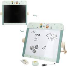 Woomax Pizarra doble cara madera, 40x27x32 cm, rotulador y tizas blancas, borrador, patas móviles estables, bordes redondeados, certificado FSC, regalo niños +3 años, pizarras infantiles, juguetes educativos ✅ Entrega 24/48h a España (península) - Multicolor - Ver 1