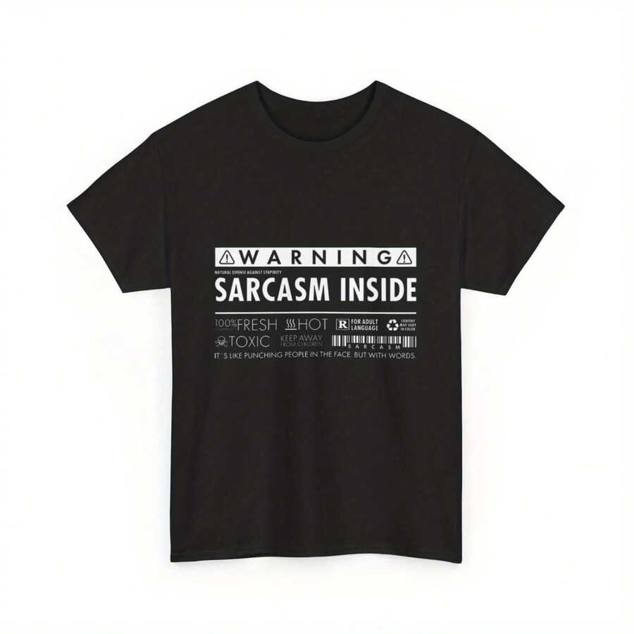 Sarcasm Inside T Shirt - Natural Defense Against - Warning Sacasm Inside Shirt - 款式28 - 查看 1