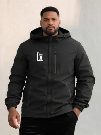 เสื้อแจ็คเก็ตแขนยาวลำลองสำหรับผู้ชายอ้วน