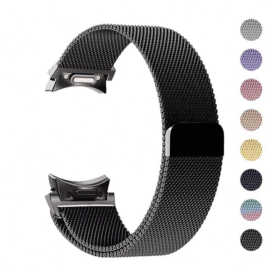 Dây đeo kim loại từ tính Milanese Loop bằng thép không gỉ nguyên bản 20mm, kích thước khoảng 9,25 inch, tương thích với Samsung Galaxy Watch 7 6 5 4 FE 40mm 44mm, không có khoảng trống, chỉ cần một cú nhấp chuột, vòng đeo tay từ tính Milanese Loop dành cho doanh nhân, tương thích với dây đeo đồng hồ thông minh Galaxy Watch 6