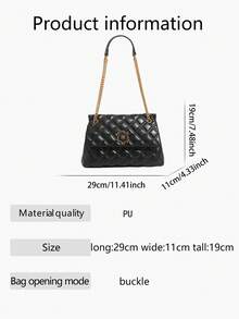 2025 新款时尚奢华女包，百搭优雅绗缝链条单肩包，高品质大容量通勤托特包 - 彩色 - 查看 6