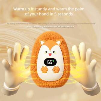 OBOVAY 1 pieza Caja de regalo de calentador de manos con diseño de Capibara de dibujos animados, 3 ajustes de temperatura, batería de 1200mAh de larga duración, adecuado para invierno, exterior, viajes, uso en automóvil, regalo para amigos, estudiantes, niños, regalos navideños