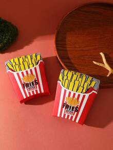 1 Paar neuartige, mehrfarbige Pommes Frites Socken im Geschenkkarton, 2025 Herbst/Winter neue unisex Sportssocken, fantasievolle, an Lebensmittel angelehnte Gestaltung, gestrickt, lang & dick, weich & bequem, perfektes Geschenk zu Ostern, Geburtstag, Thanksgiving, Halloween, Weihnachten, Karneval, Valentinstag, Familientreffen, Party