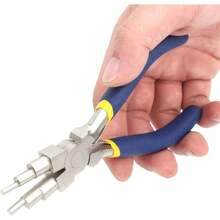 Pinze per gioielli, pinze piegafili, pinze per la formatura di fili 6 in 1, pinze per la creazione di cauzioni, pinze per anelli di congiunzione, da 3 mm a 10 mm - blu e giallo - Visualizzare 3