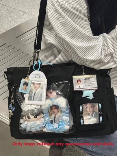 Japanese Style Casual Large Capacity Transparent Doll Backpack, Suitable For Shopping, Commuting, Party, Comic Con, Gift, Shoulder & Crossbody Bag For Women