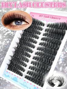 1700PCS D Curl Lash Clusters Extension Kit, DIY Lash Clusters False Eyelash Kit, Including 9-18mm 30D, 40D, 50D Individual Lash Clusters, Comes With Lash Glue, Sealant, Tweezers, Lash Brush, Beauty Tape, Suitable For Personal Use (9-18mm Size Kit), Lash Clusters Kit, False Lashes, Eyelashes, Fake Lashes - màu đen - Xem 5
